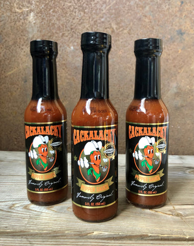 Cackalacky® Jack Pepper Sauce – Collector’s Edition Gold Label - 5 Oz. Bottle – Trio