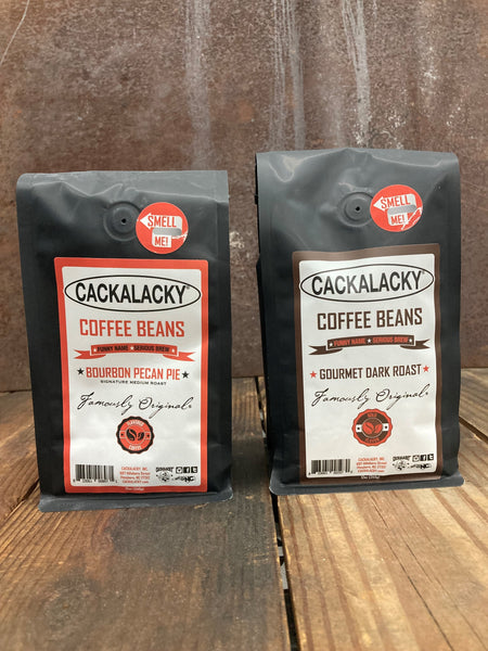 Cackalacky® Bourbon Pecan Pie Coffee Beans + Cackalacky® Gourmet Dark Coffee Beans - Two Bags