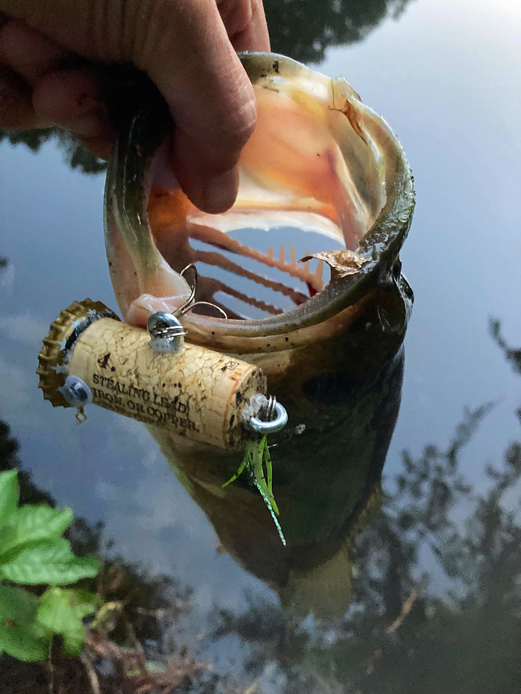 dragons den bottle cap fishing lure Cackalacky Booze Bait Fishing Lure Booze Bait + Dressed Chartreuse Feathers Trailing Hook