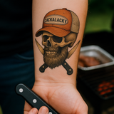 Cackalacky® "Skull & Cap Society" Temporary Tattoo