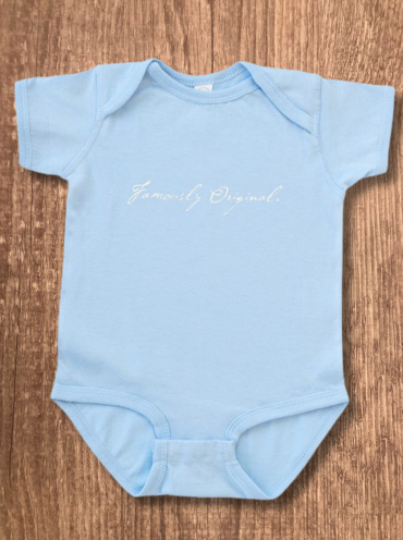 Baby Blue Famously Original™ Baby Onesie