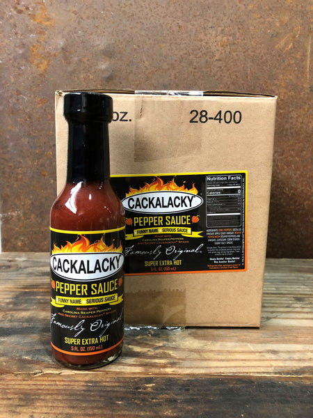 Cackalacky® Pepper Sauce - Super Extra Hot - 5 oz. Bottle - Case of 12